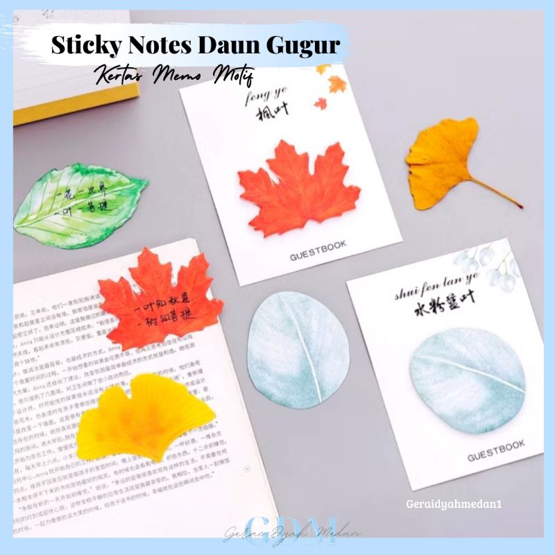 

Sticky Notes Daun Gugur Kertas Memo Motif