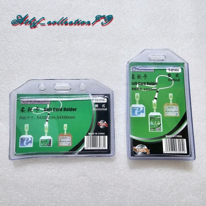 

Tempat Kartu Id Card Transparan 2 Sisi Bahan PVC Lentur