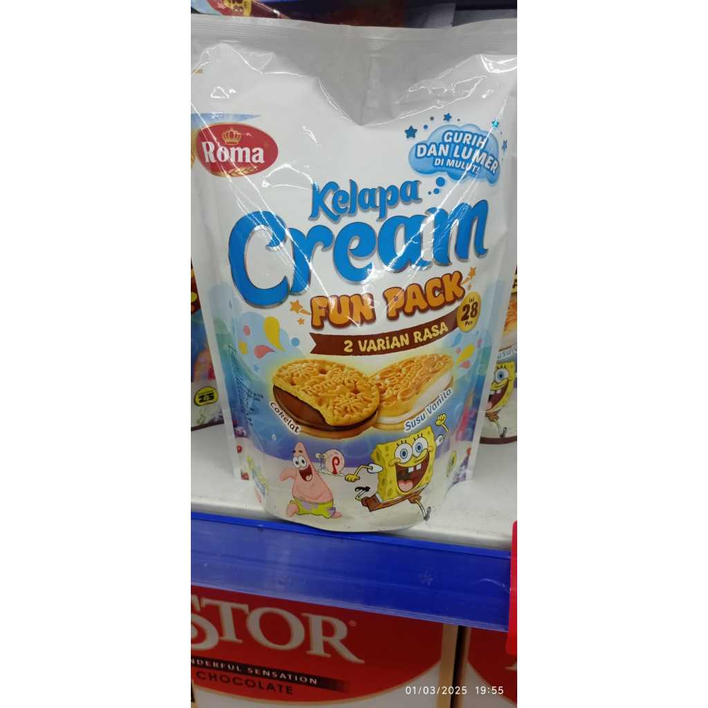 

ROMA KELAPA CREAM FUN PACK POUCH 285GR - KELAPA CREAM 2 RASA COKLAT DAN SUSU VANILA