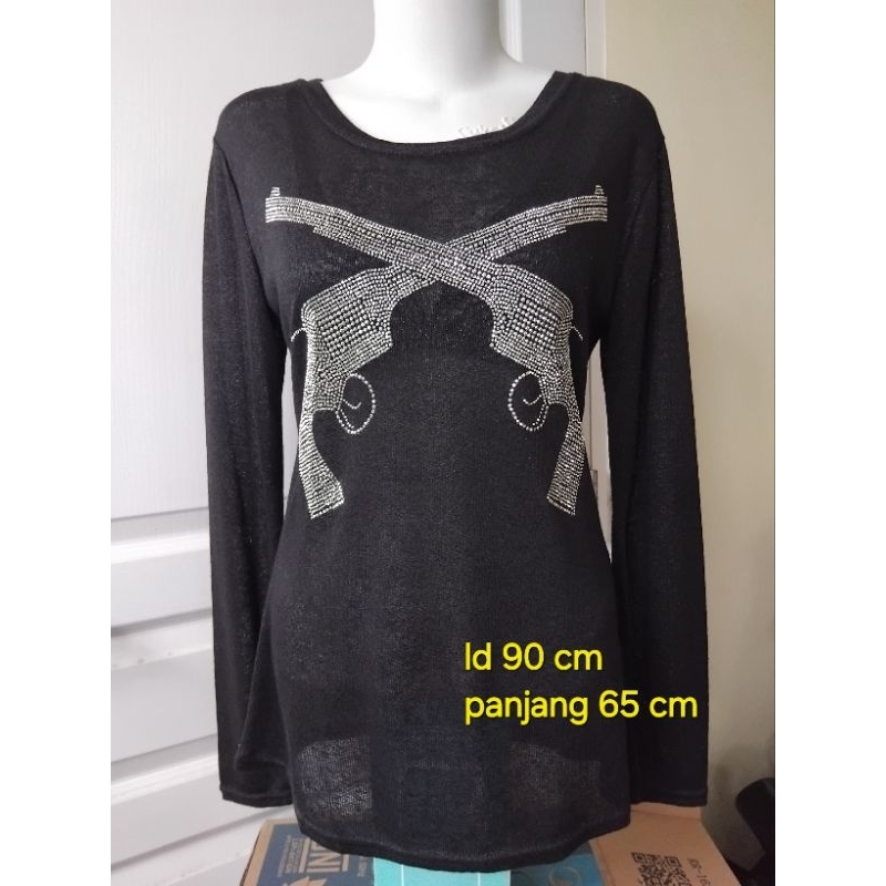 Atasan KOREA Blink Gothic Style lengan panjang transparan baju Korea