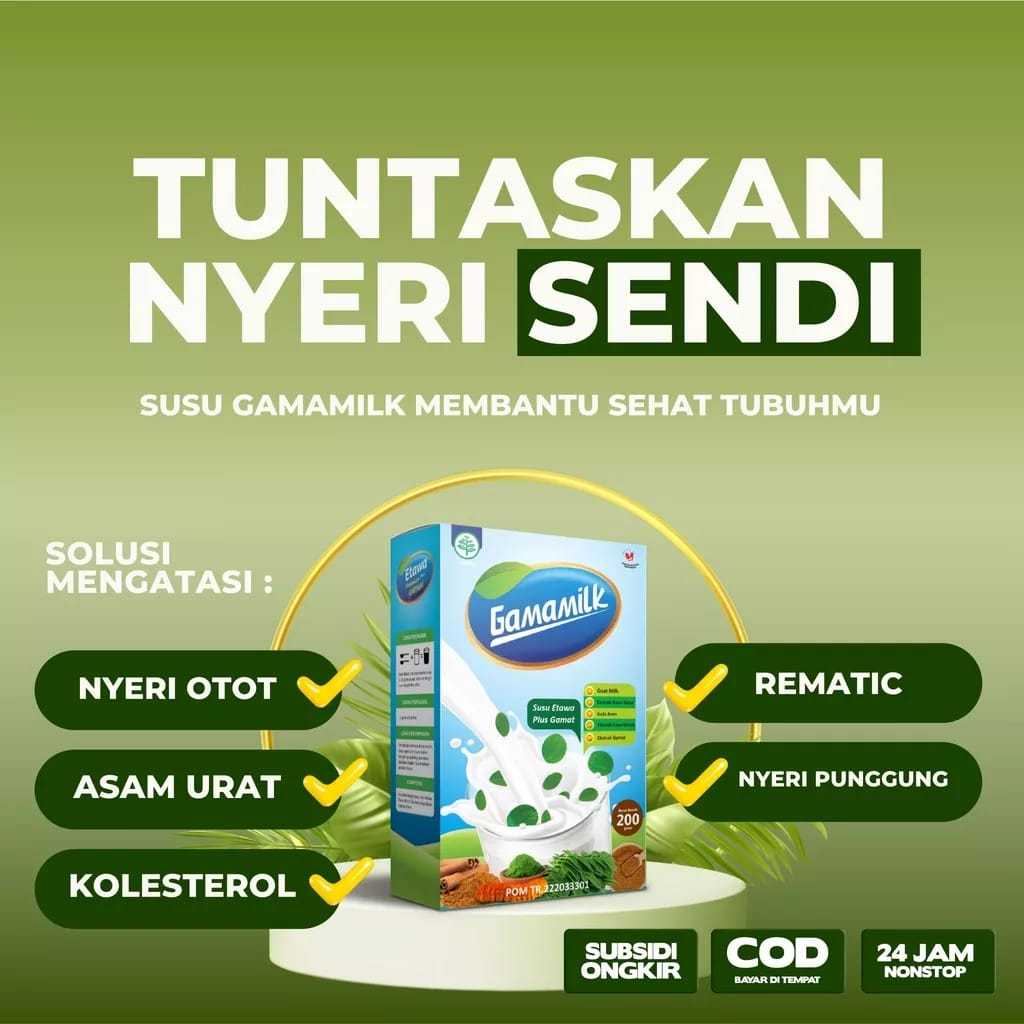 

GAMAMILK, SUSU ETAWA PLUS GAMAT & DAUN KELOR, ATASI NYERI TULANG DAN SENDI