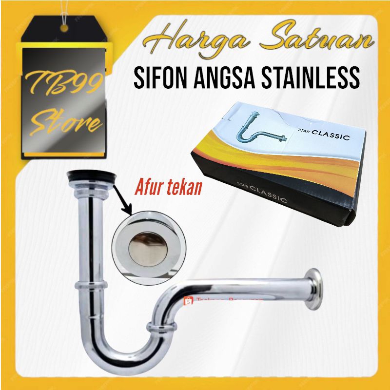 Sifon Angsa Stainless Avur Pencet Sifon Wastafel Model Angsa