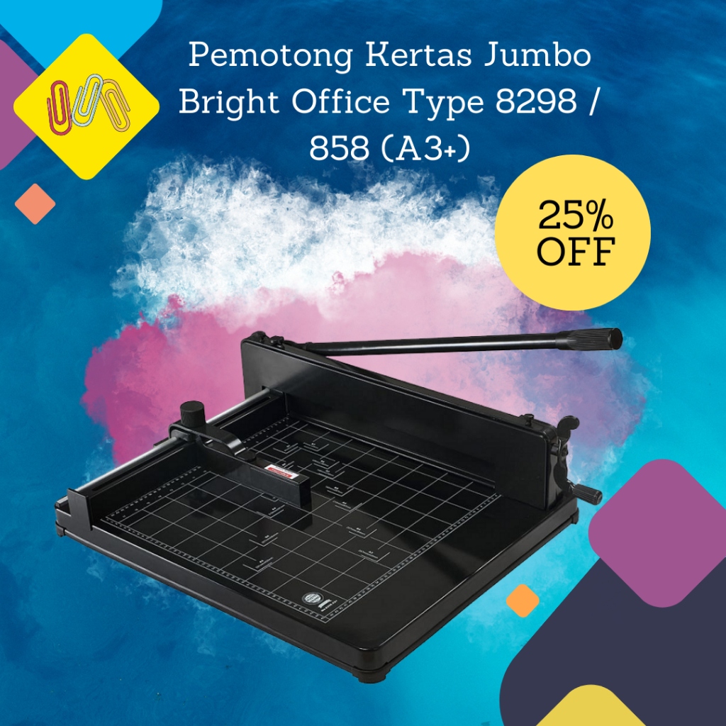 

Heavy Duty Paper Cutter Ukuran A3+ / Pemotong Kertas Jumbo Merek Bright Office Type 8298 (858) A3+