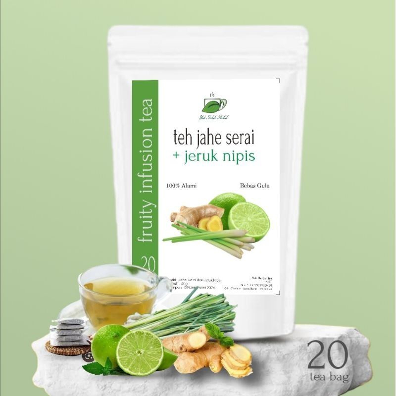 

Teh Jahe,Serai Dan Jeruk Nipis | Ginger,Lemongrass with Lime | Tea isi 20 Tea Bag