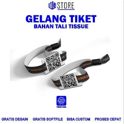 Tiket konser/ Tiket Gelang / Wristband / Gelang Sublim/ Gelang Lanyard Konser 2cm custom / Gelang ev
