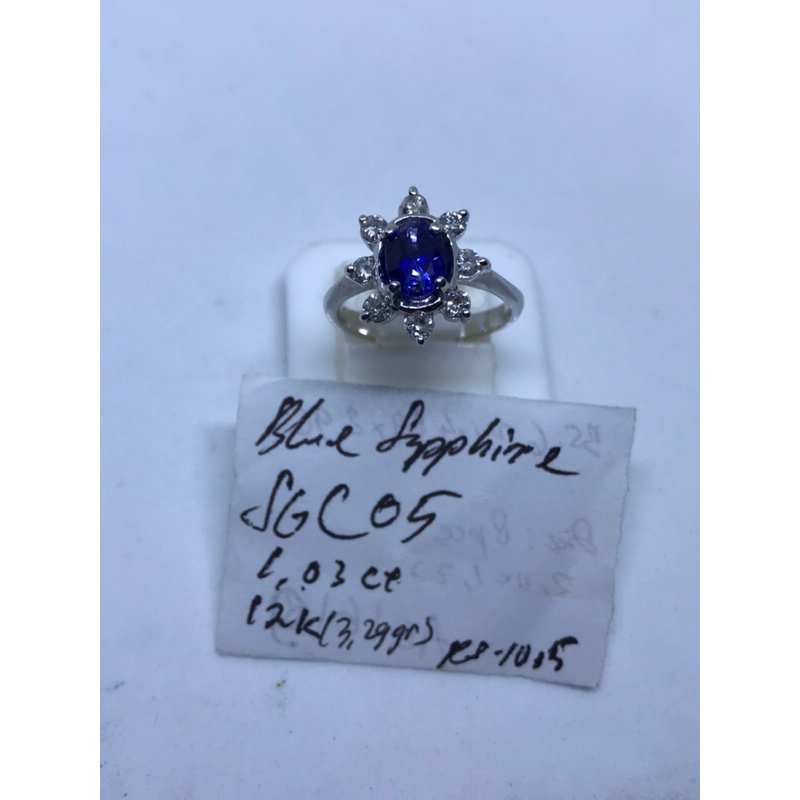 Gold n Diamond Ring Blue Sapphire SGC05