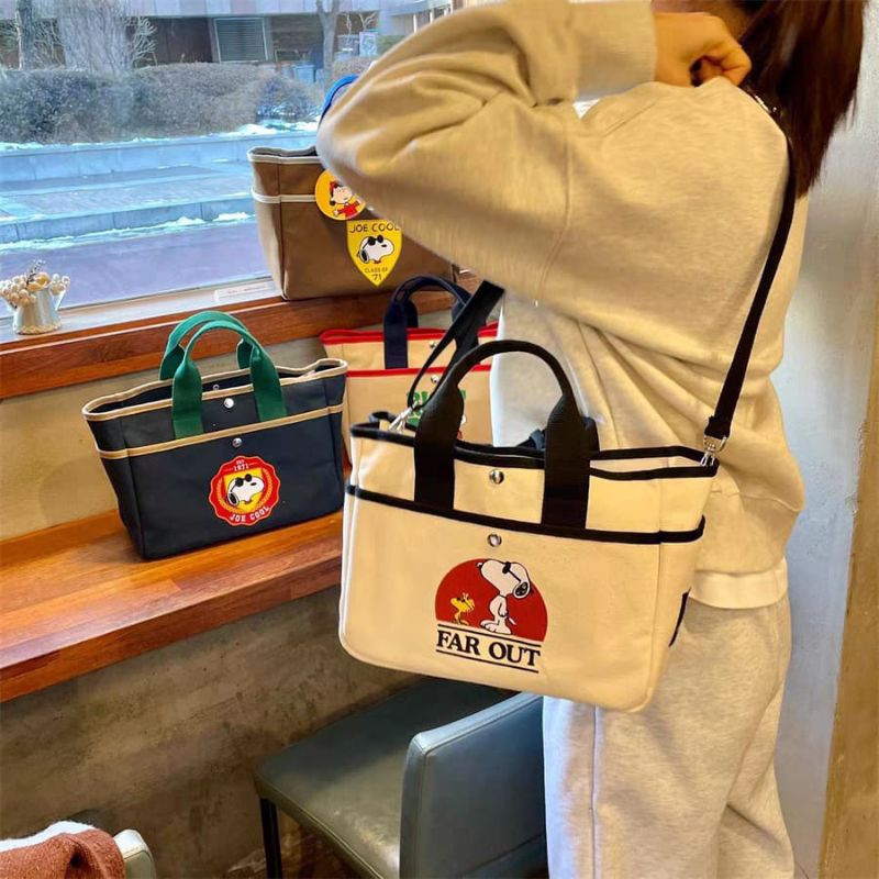 Snoopy Peanuts Bag Shoulder Canvas Import Hand Bag Snoopy Peanuts