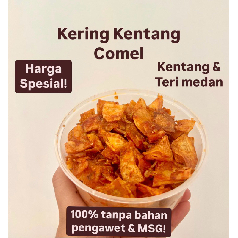 

HAMPERS Kering Kentang Mustofa Teri Medan "COMEL" Snack Jajan Enak Pedas Manis Keripik Kentang Hampers Lebaran