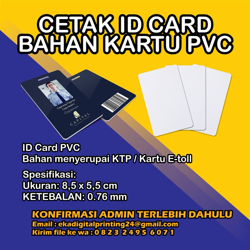 

Cetak ID CARD Bahan Kartu PVC