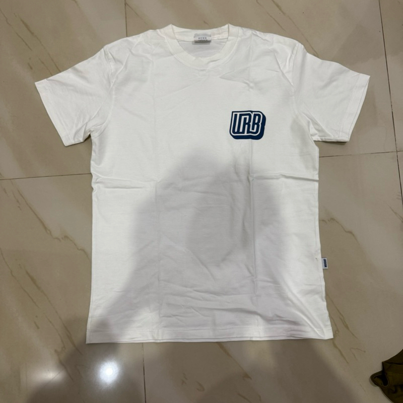 T-shirt Kaos Urbain Typography Logo White Blue