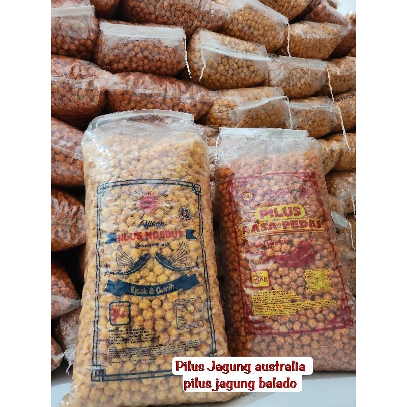 

pilus jagung balado & ori kemasan 500g & 1kg