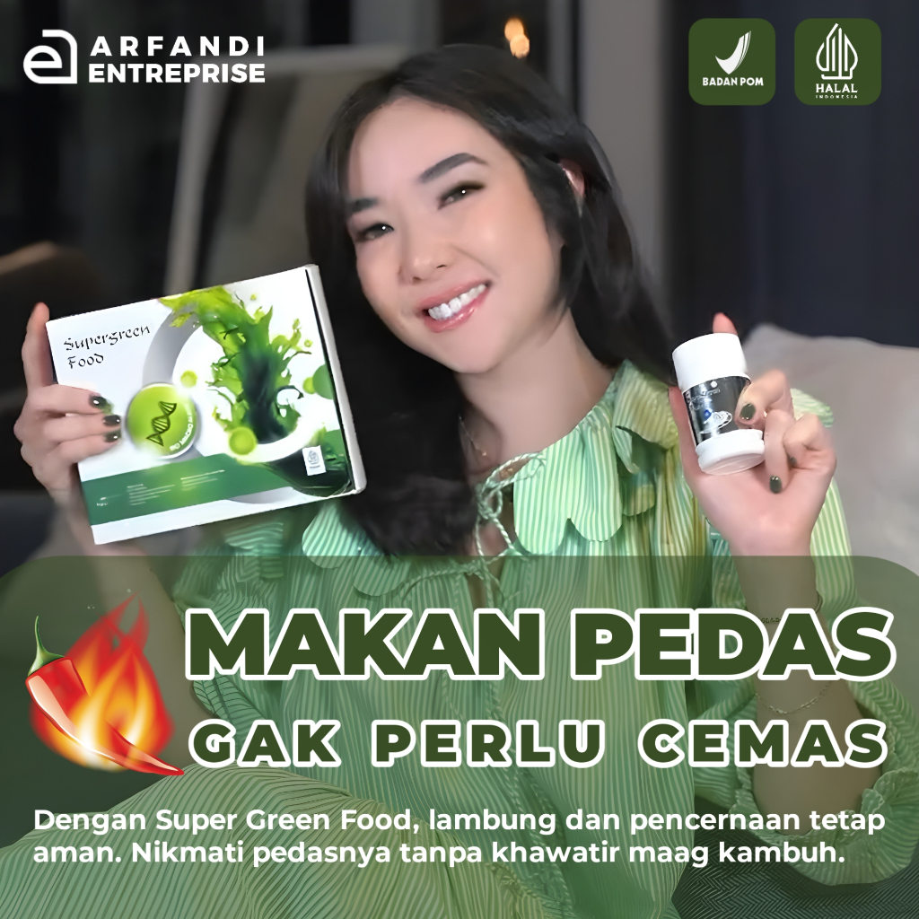 Supergreen Food Multivitamin Wajib Asam Lambung Maag GERD Daya Tahan Tubuh Aman untuk Pecinta Pedas