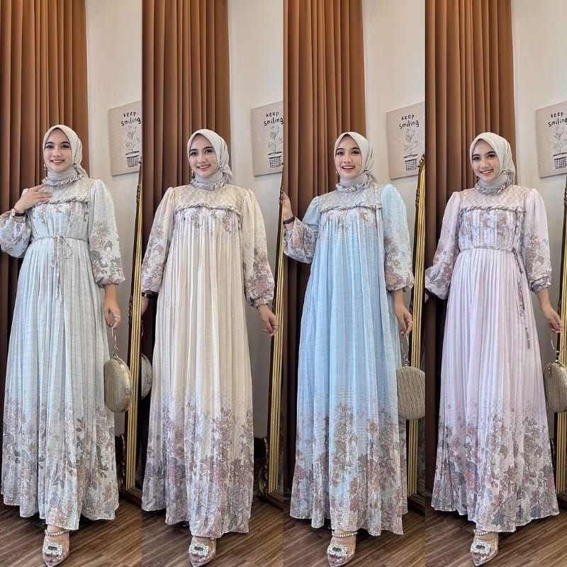 HARUM DRESS CERUTY MIX BRUKAT LACE/GAMIS MEWAH /GAMIS LEBARAN/GAMIS RAYA/GAMIS CERUTY