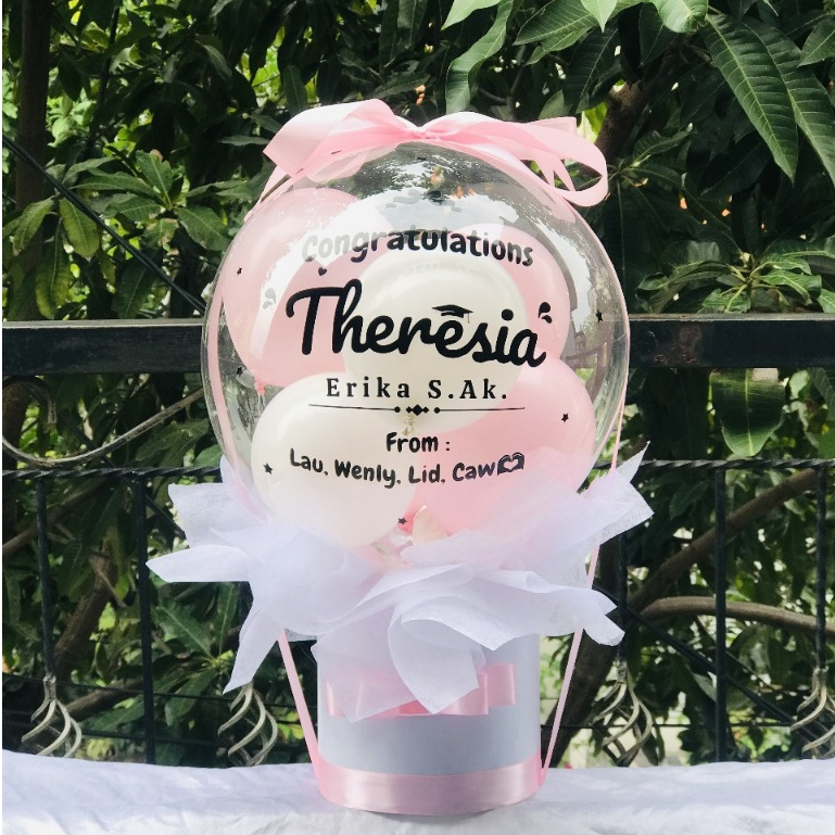 BUKET BUCKET BUNGA BALON BALLOON BOUQUET BUNGA KADO WISUDA GIFT ULANG TAHUN | SHORT PVC BOX MEDIUM