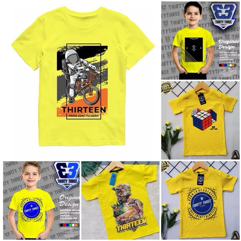 COD ~ JUAL RUGI DIBAWAH MODAL Kaos anak katun distro 2-8tahun (WARNA KUNING) Astronaut Astronot Dist