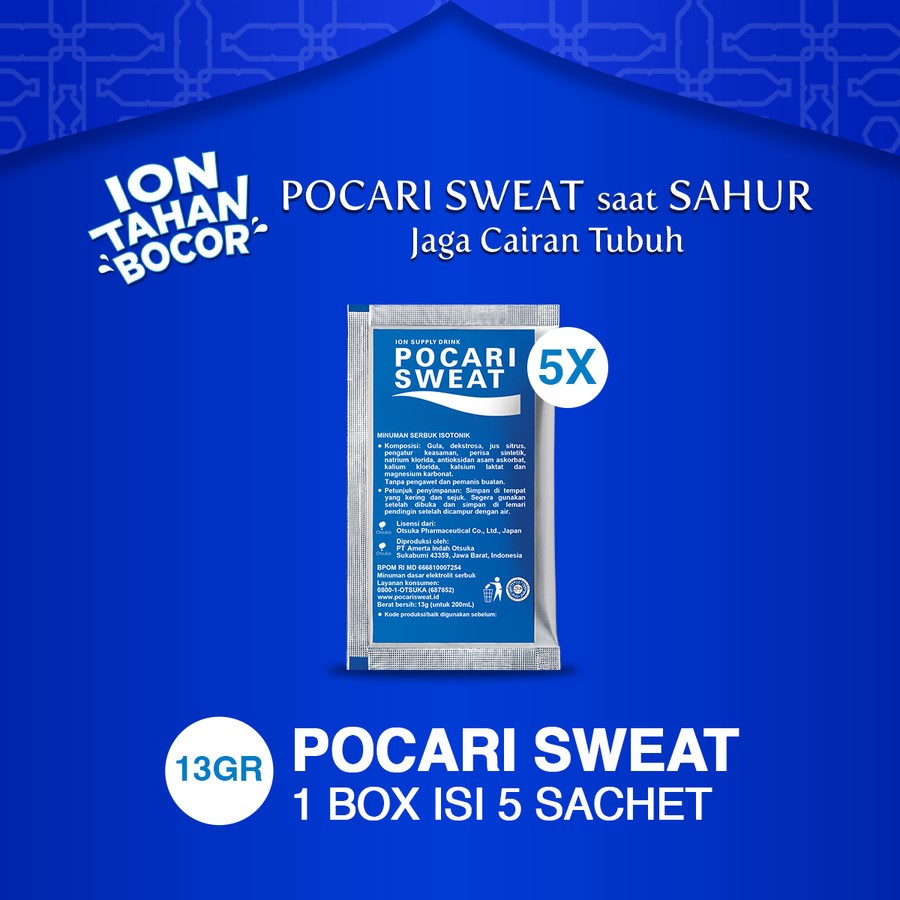 

POCARI SWEAT SACHET 13gr 1 BOX (5 Sachet)