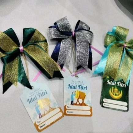 

Pita Hiasan Tas Hampers Satin Glossy Plus Hangtag Idul Fitri