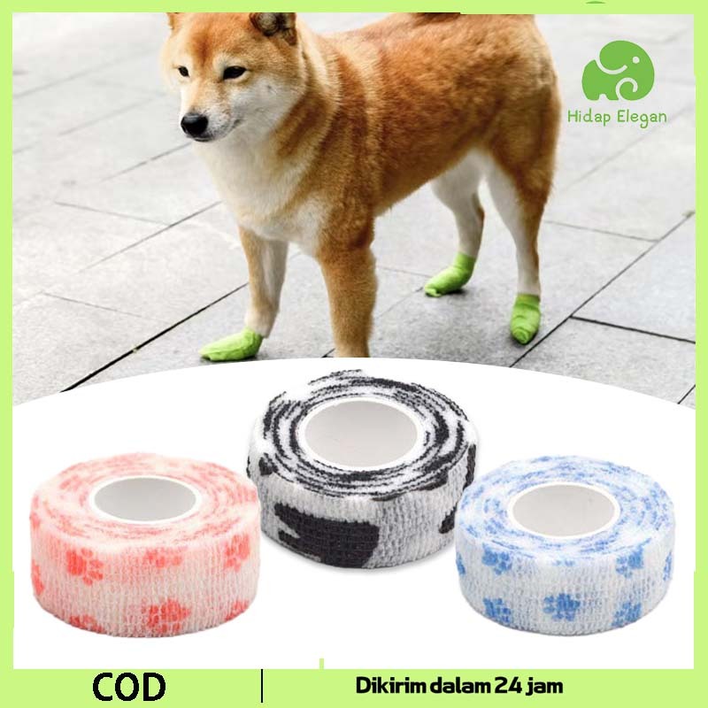 2 Rolls Perban Elastis Kucing Pet Bandage Bandage Elastis Perlengkapan Anjing Peliharaan Perban Elas