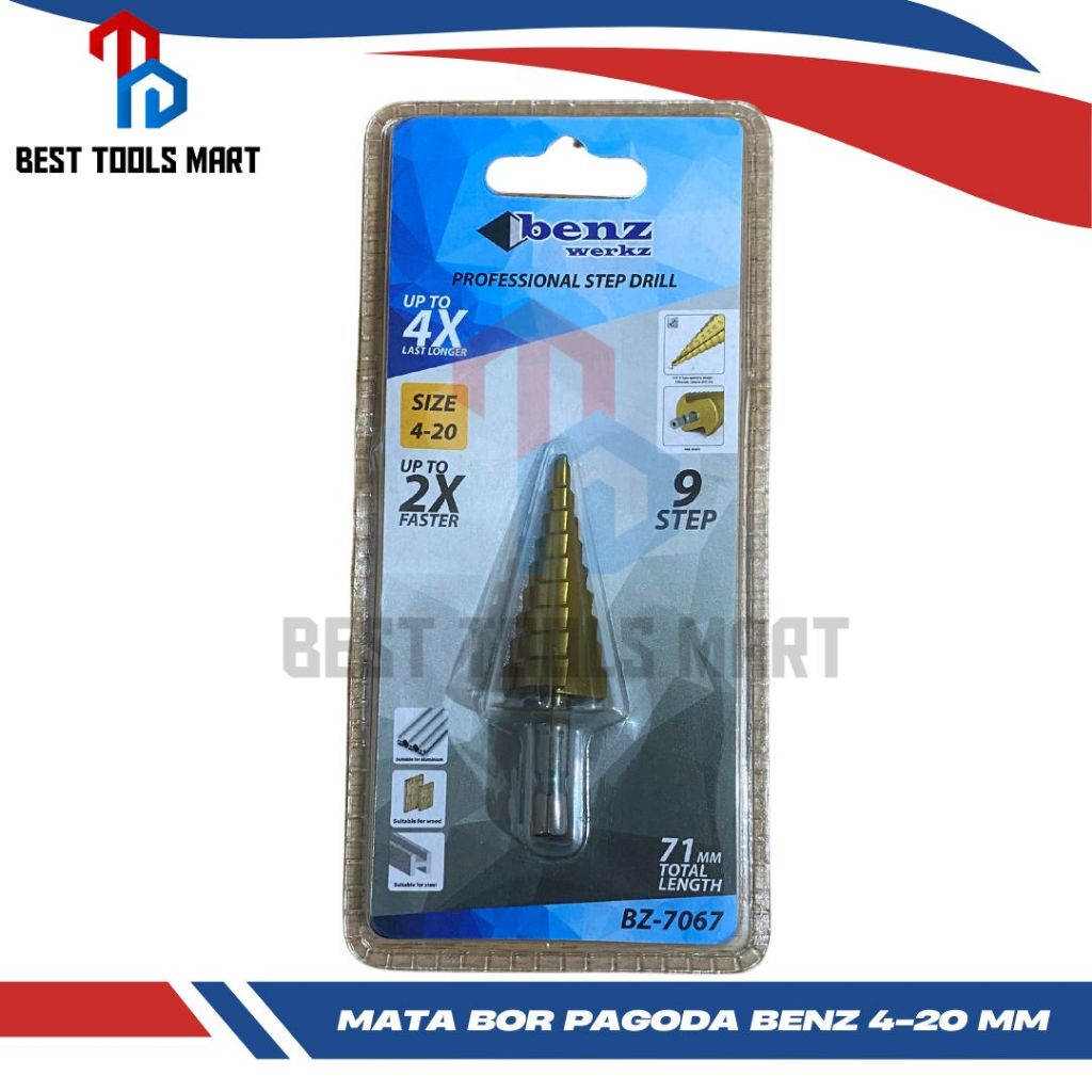 Mata bor besi pagoda 4-20mm Benz step drill titanium coated mata bor benz step drill kapasitas tingg