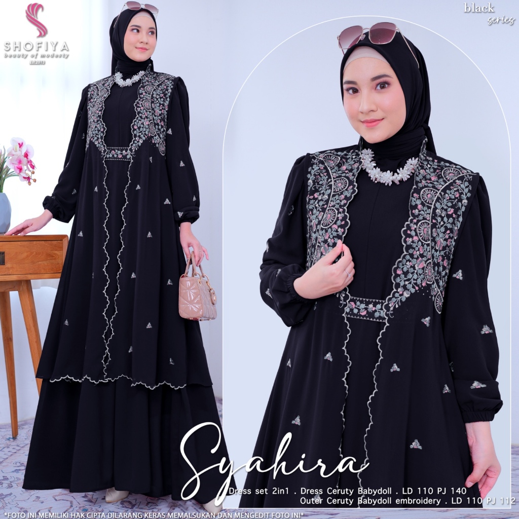 Syahira Set Iner Outer / Gamis Syahira / Syahira Shofiya / Original Shofiya / Gamis Shofiya / Set In