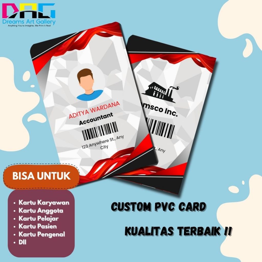 

Cetak ID Card PVC Premium / Kartu Member / Cetak Kartu Anggota Pelajar / Cetak Member Card