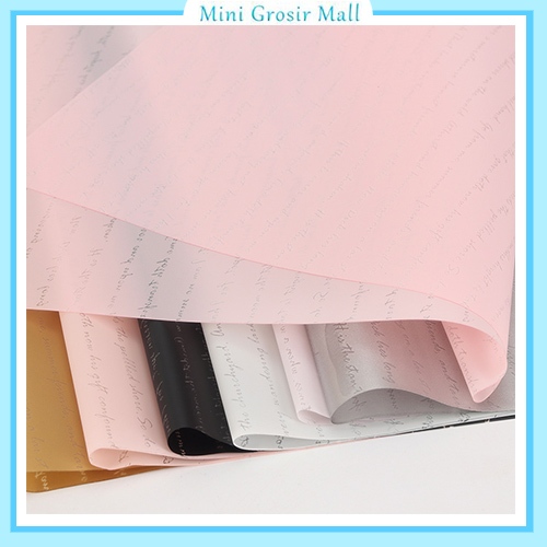 

20 Lembar Kertas Bunga Cellophane Motif Tulisan Wrapping Paper Kertas Buket Bunga KB6076