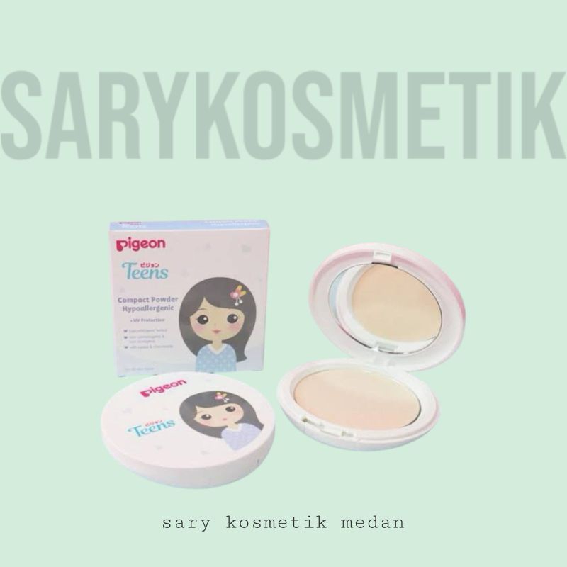 PIGEON TEENS COMPACT POWDER + REFILL PINK NATURAL LOOK - BEDAK PADAT PIGEON + ISI ULANG 14 GR