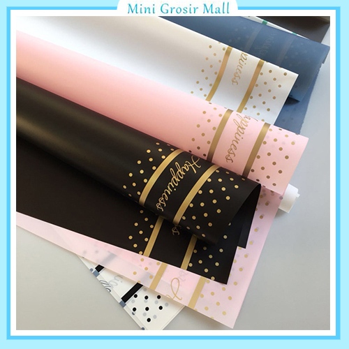 

20 Lembar Kertas buket bunga polkadot line wrapping paper cellophane KB6077