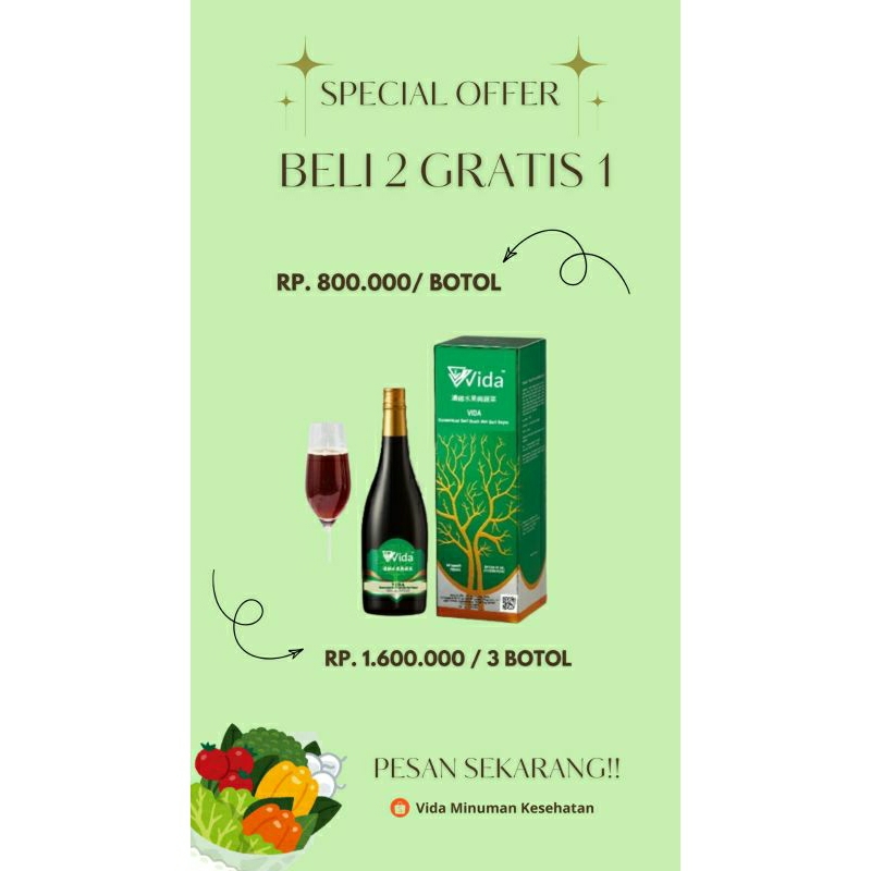 

Vida Juice | Minuman Konsentrat Sari Buah dan Sari sayur - 750ml