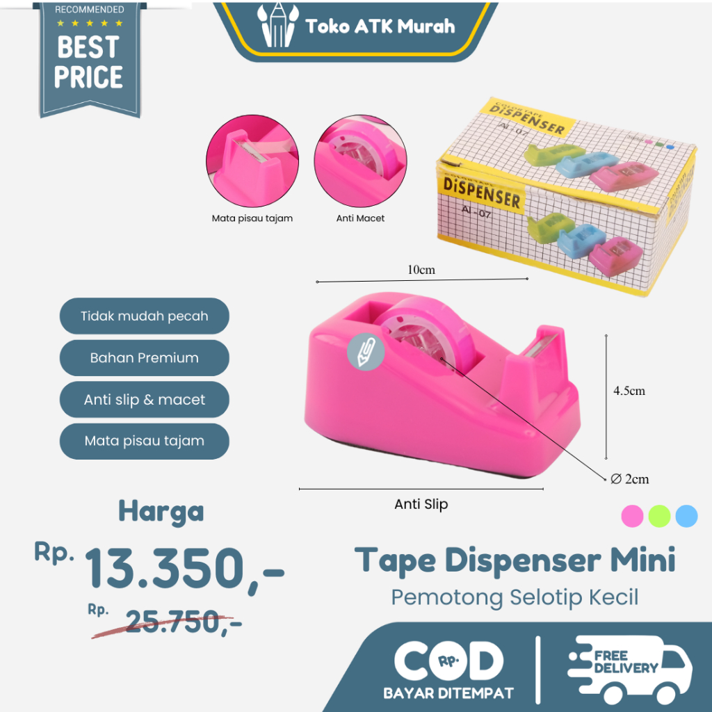 Tape Cutter Pemotong Lakban Joyko TD - 102 / Dispenser Mini Tempat Selotip Kecil Pita Perekat AI-07