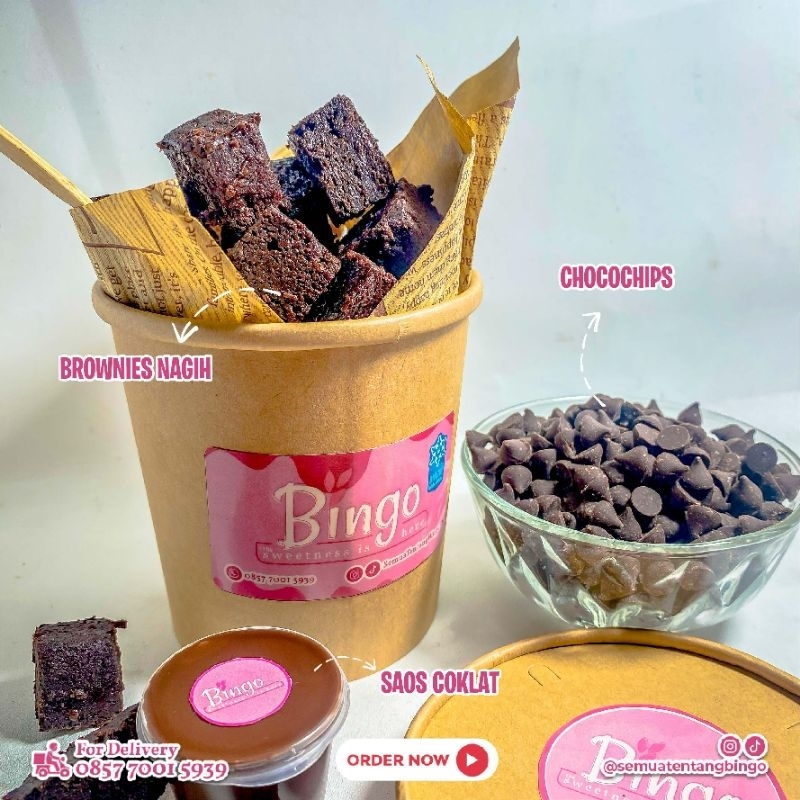 

Brownies Paperbowl 16oz Chocochip Toping