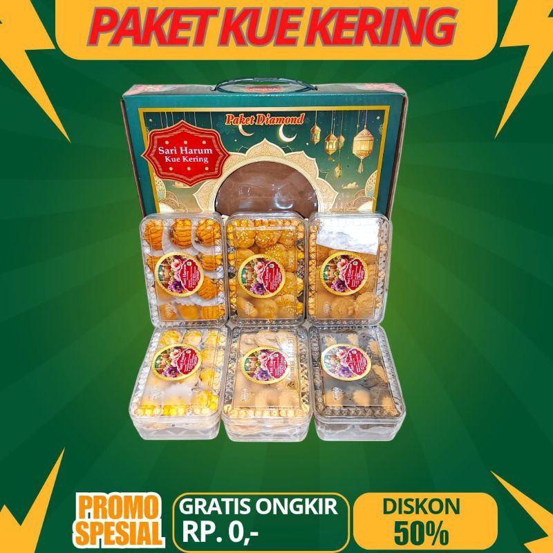 

paket kue kering lebaran isi 6 toples kualitas premium