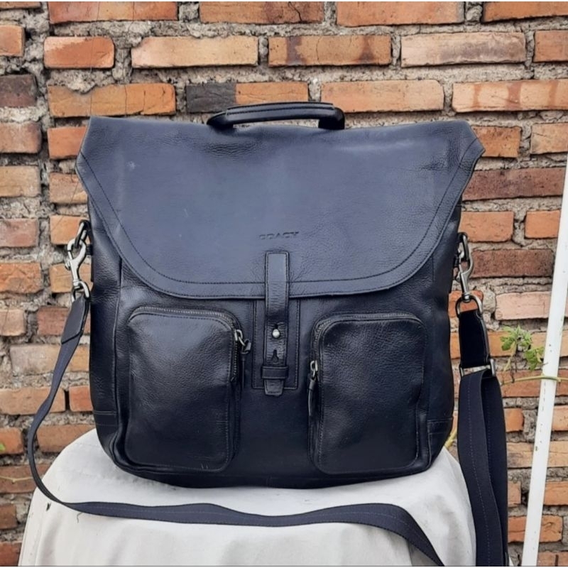 COC leather messenger bag