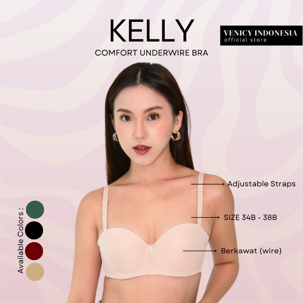 VENICY KELLY COMFORT PUSH UP BRA | PushUp Premium | Bh Wanita