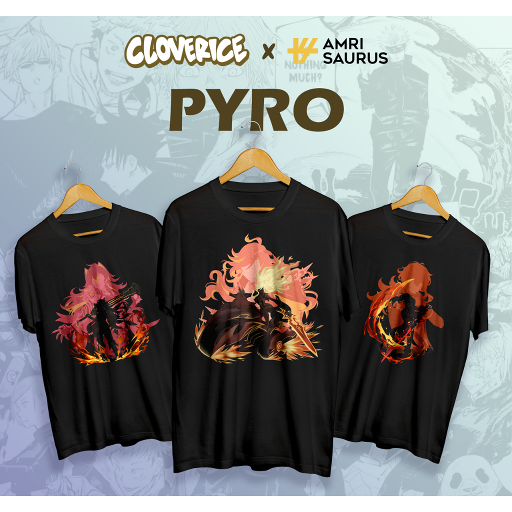 CLOVERICE Kaos Genshin Impact Pyro Diluc Hutao Yoimiya Dehya