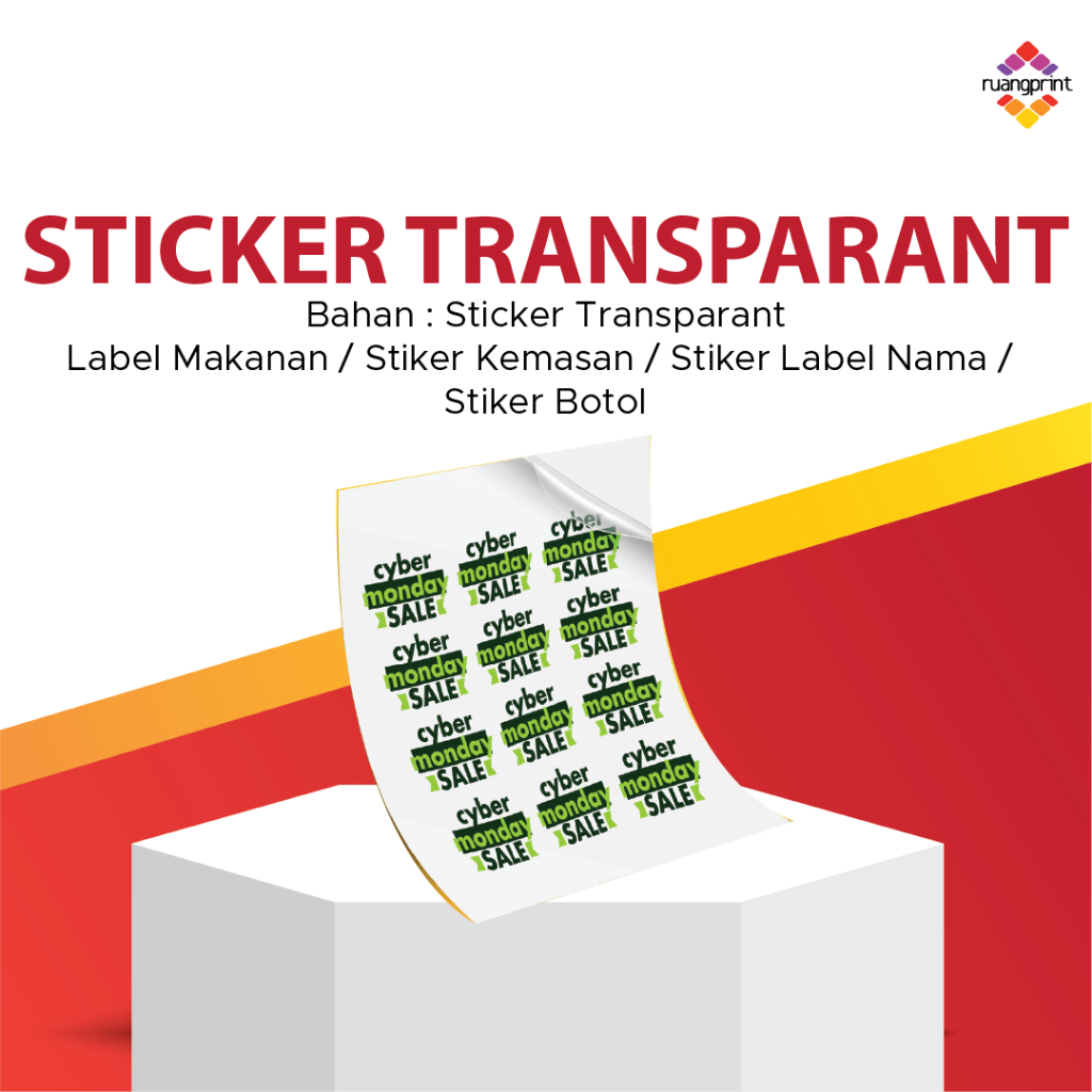 

Label Sticker Transparant A3 (print & cut) / stiker label makanan / stiker kemasan / stiker label nama / stiker botol