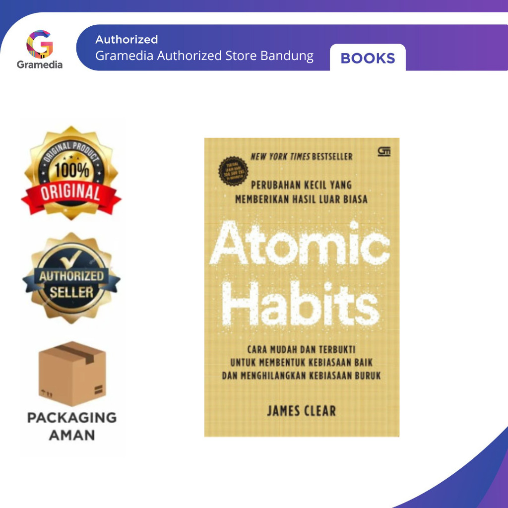 Gramedia Bandung - Atomic Habits Cover Emas
