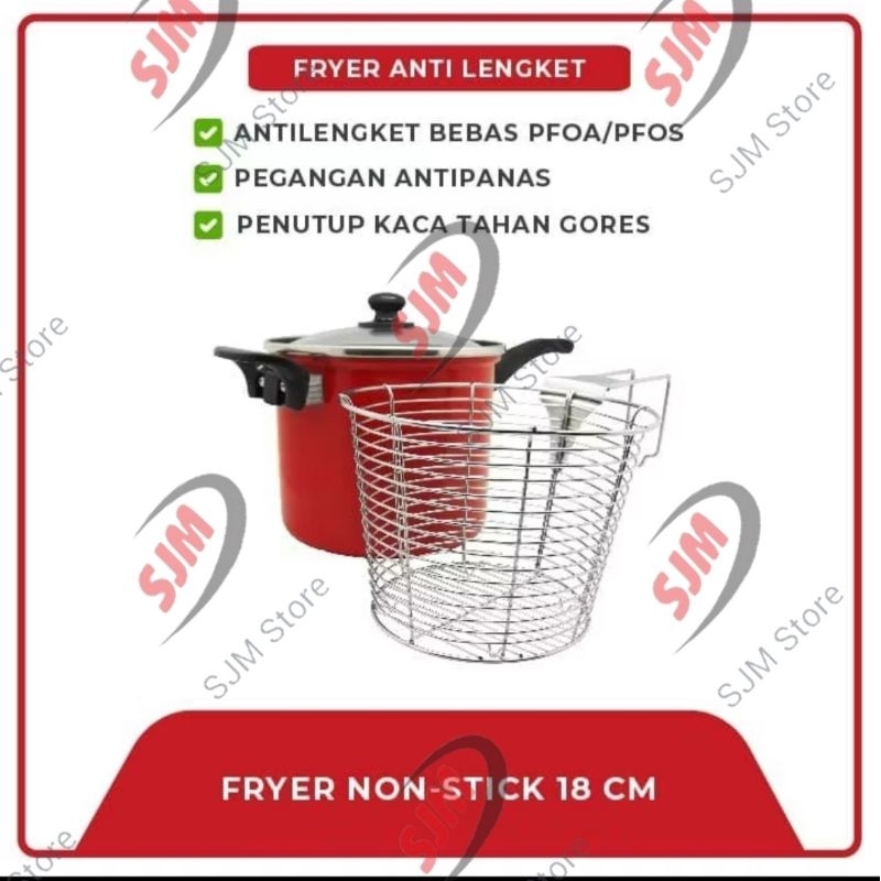 DEEP FRYER NONSTICK PENGGORENGAN / DEEP FRYER KENTANG GORENG ukuran 18 cm