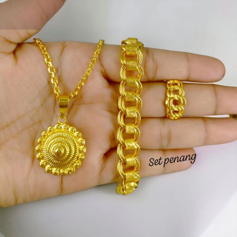 Grosir 88 set penang Kendari Penang motif sisik naga sultan mewah berkualitas lapis emas titanium br