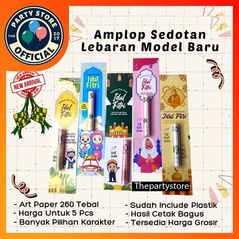 

AMPLOP LEBARAN SEDOTAN PANJANG MODEL BARU ISI 5 PCS BONUS PLASTIK OPP