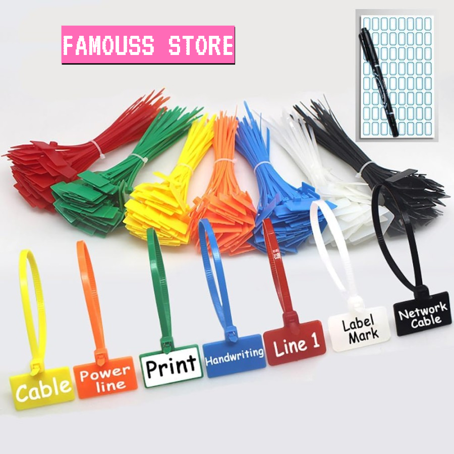 Cable Ties Label Cable 4x150mm isi 100 pcs /Kabel Ties label 4 x 150mm
