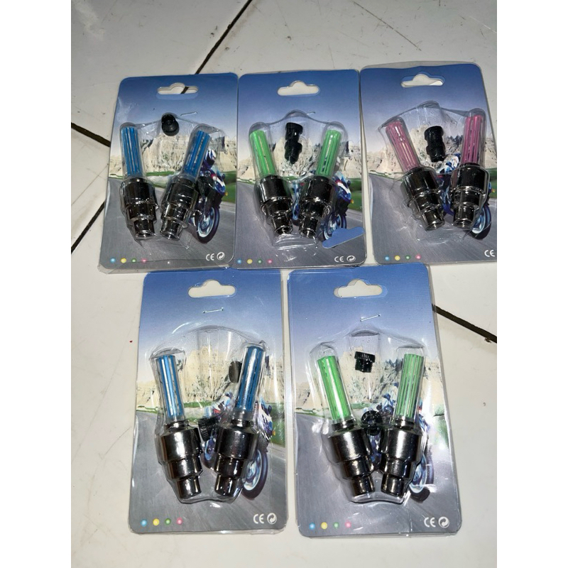 1 pasang pentil sepeda LED Lampu pentil sepeda