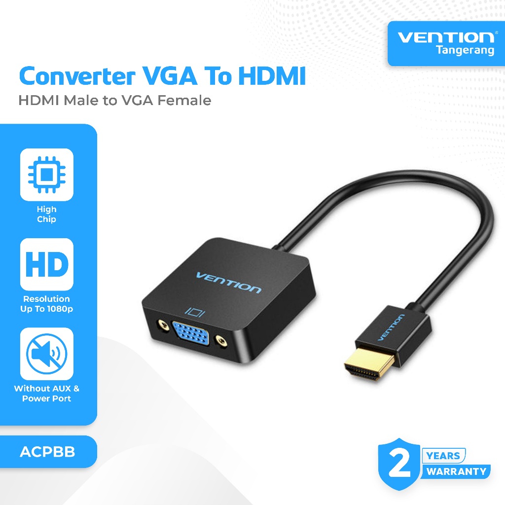 Vention Adapter VGA Female to HDMI Male  Converter 1080P/60Hz - ACPBB