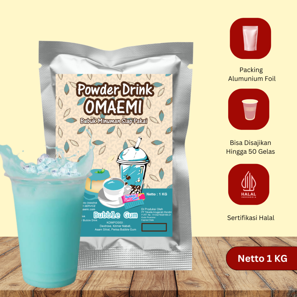 

BUBUK MINUMAN PREMIUM RASA BUBBLE GUM 1 KG | BPOM & HALAL