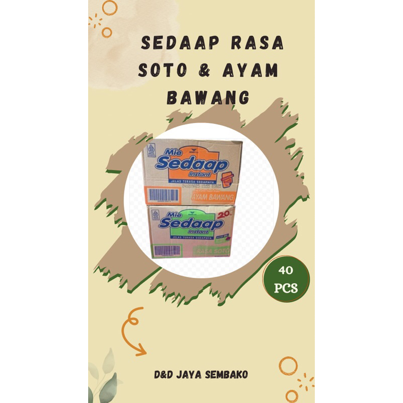 

[ 1 Dus ] Mie Sedaap Rasa Soto Ayam Bawang isi 40Pcs
