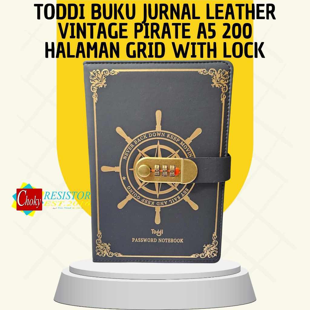 

TODDI Buku Jurnal Leather Vintage Pirate A5 200 Halaman Grid with Lock - 10001