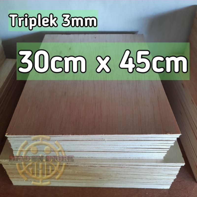 triplek 30cmx45cm tebal 3mm triplek papan kayu