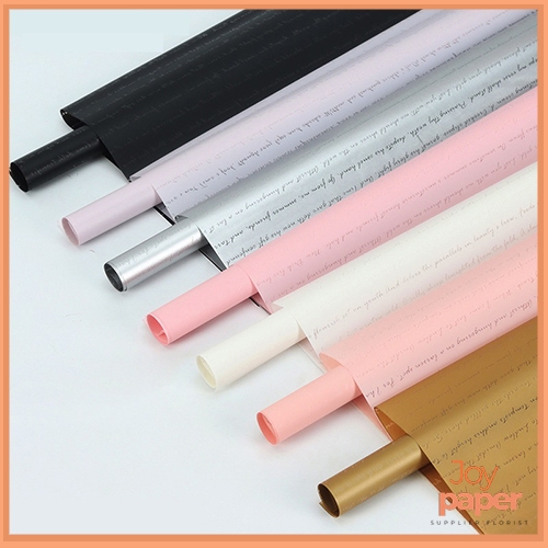 

20 Lembar Kertas buket bunga flower wrapping paper cellophane motif tulisan KB6076