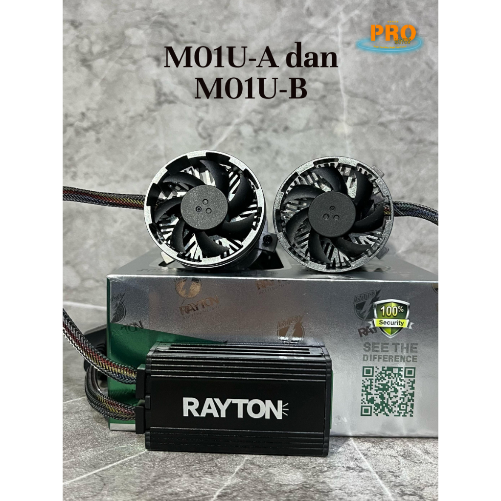 terbaru lampu depan rtd rayton m01u-a / m01u-b led utama h4 putih ac dc 90 watt aluminium kipas