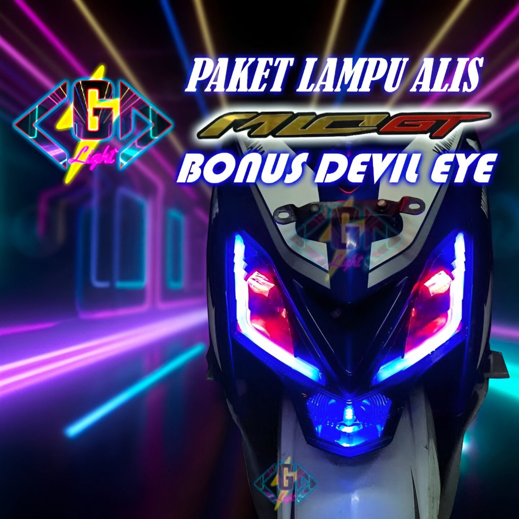 Lampu Alis MIO J MIO GT Satu Paket Bonus Devil Eyes Led Flexible Bisa COD Tanpa Reflektor